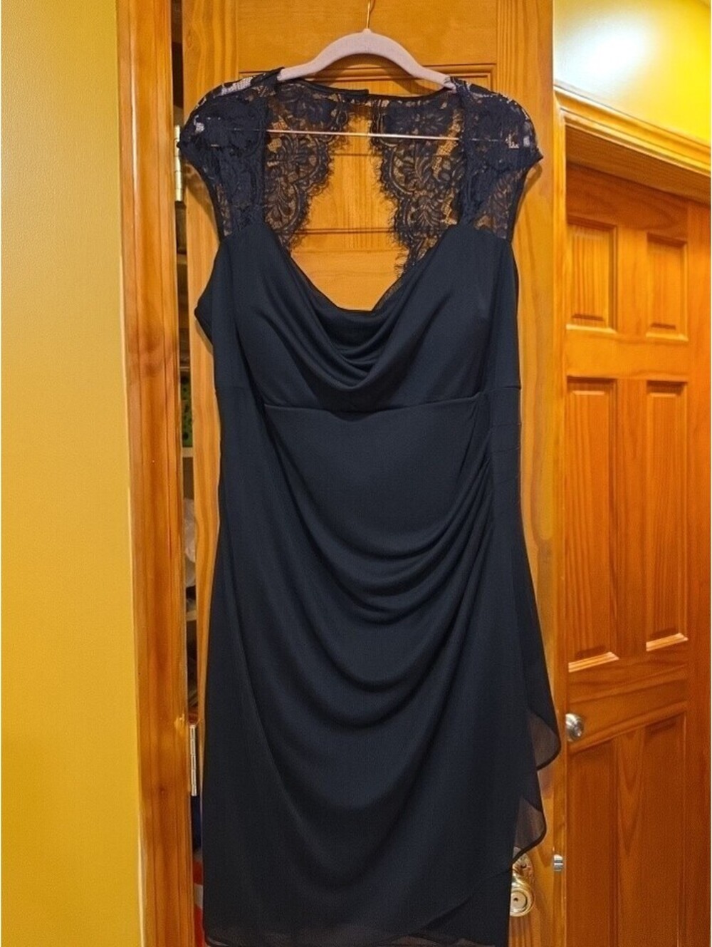 Dress Barn Signature Valerie Elegant Black Cocktail Dress Sheer Lace  Size 20w